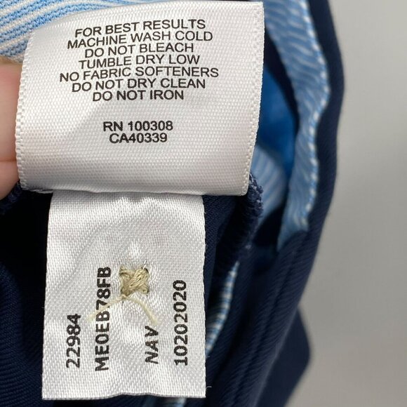 Peter Millar Navy 100% Polyester Slacks Men's Size 34 Hemmed to fit 30" Inseam - Picture 5 of 7